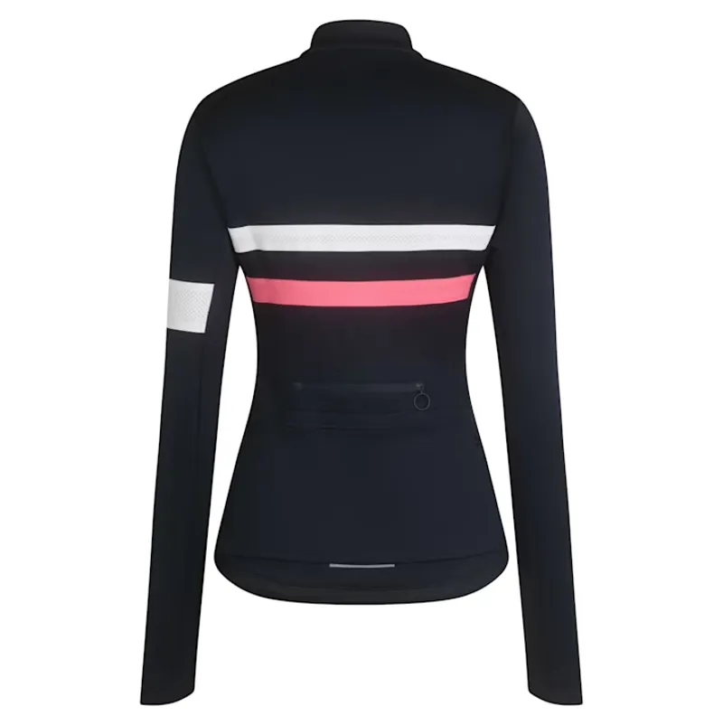 Rapha Women's Brevet Long Sleeve Jersey Large Dark Navy/Hi-Vis Pink -1